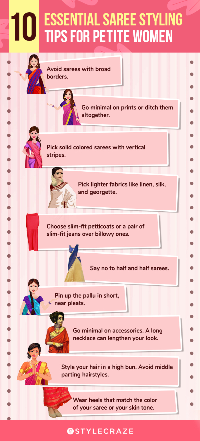 essential saree styling tips for petite women [infographic]