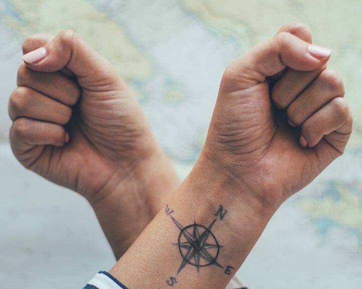 35 Amazing Compass Tattoo Designs To Try In 2022 WPC Trends   35 Trendy Meaningful Compass Tattoo Designs For Tattoo Lovers 2019 720x576 