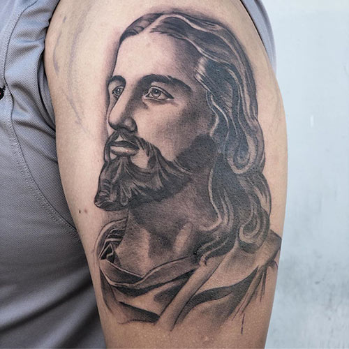 Jesus portrait tattoo