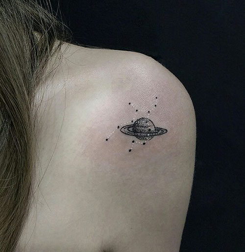 Saturn space tattoo